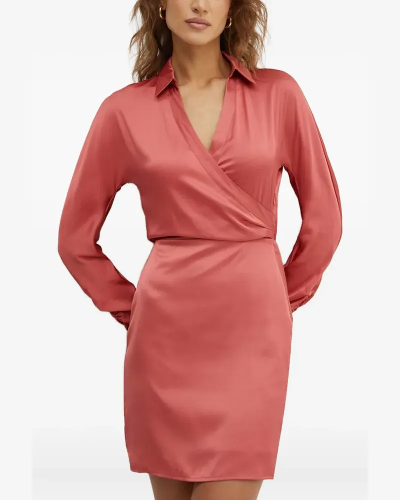 Guess Gerafftes Minikleid mit Kragen - Orange Orange