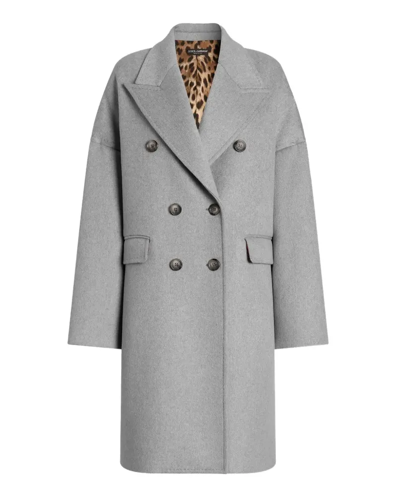 Dolce & Gabbana Doppelreihiger Mantel aus Kaschmir - Grau Grau