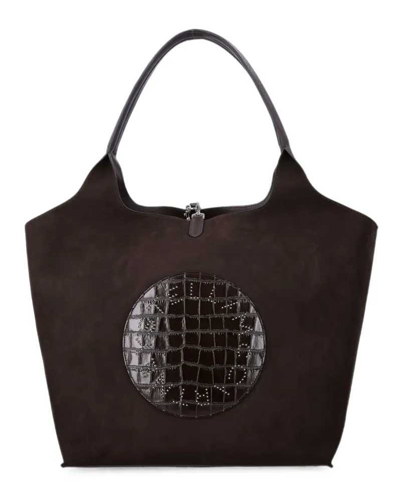 Stella McCartney Stella Logo Tote Bag in Kroko-Optik - Braun Braun