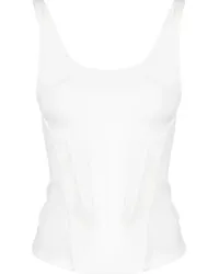 Thierry Mugler Tanktop mit Logo-Prägung Weiß