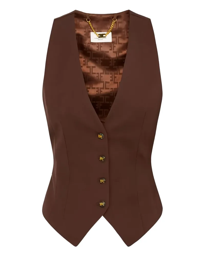 Elisabetta Franchi gabardine buttoned waistcoat - Braun Braun
