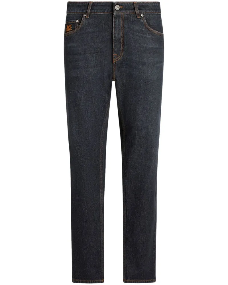 Etro Halbhohe Slim-Fit-Jeans Grau