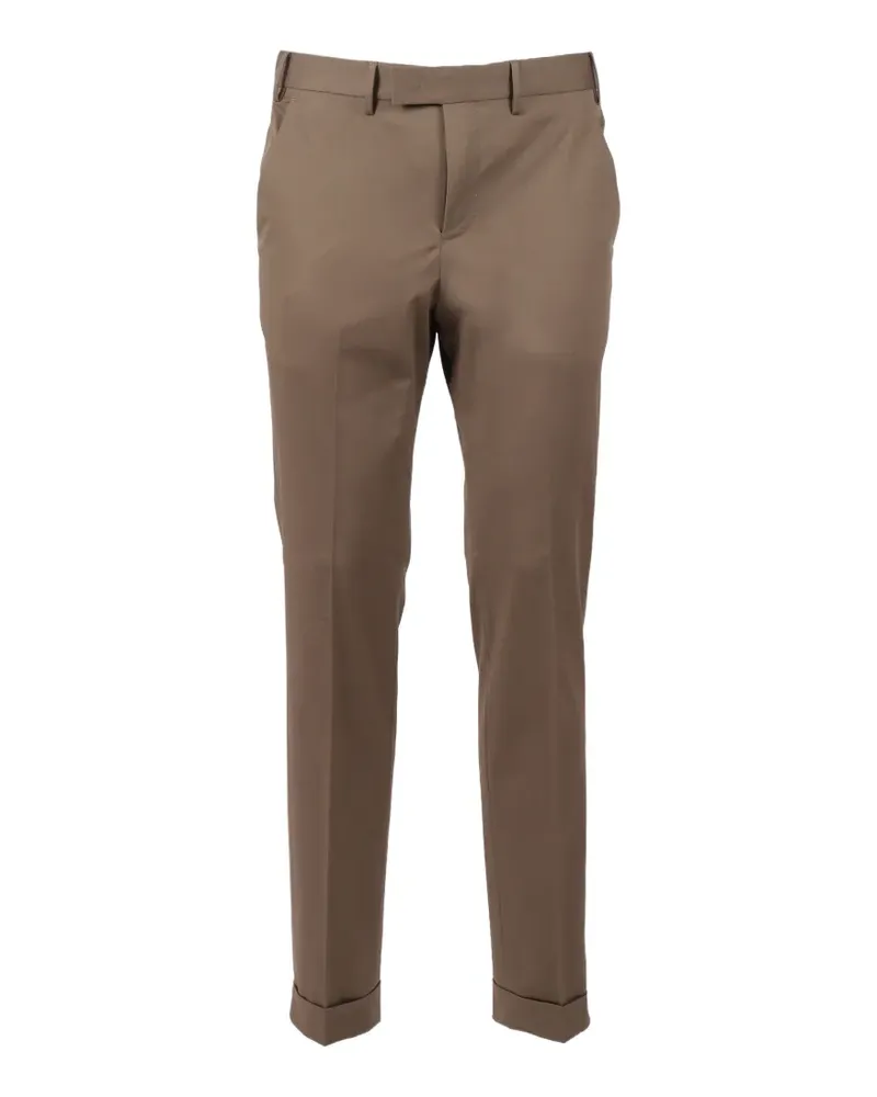 PT TORINO flap-pocket turn-up trousers - Braun Braun