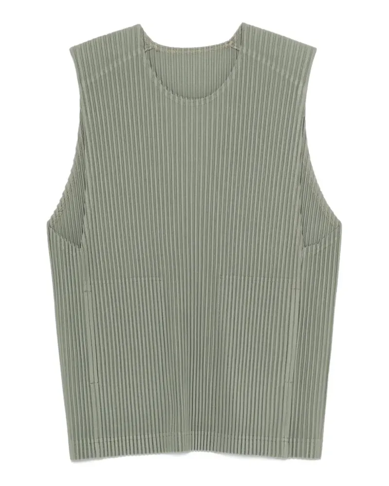 Issey Miyake sleeveless pleated vest - Grün Grün