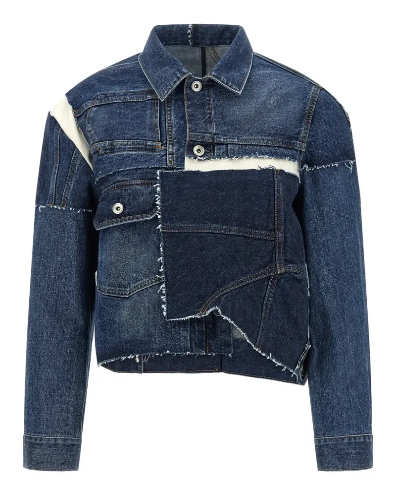Sacai patchwork-design denim jacket - Blau Blau
