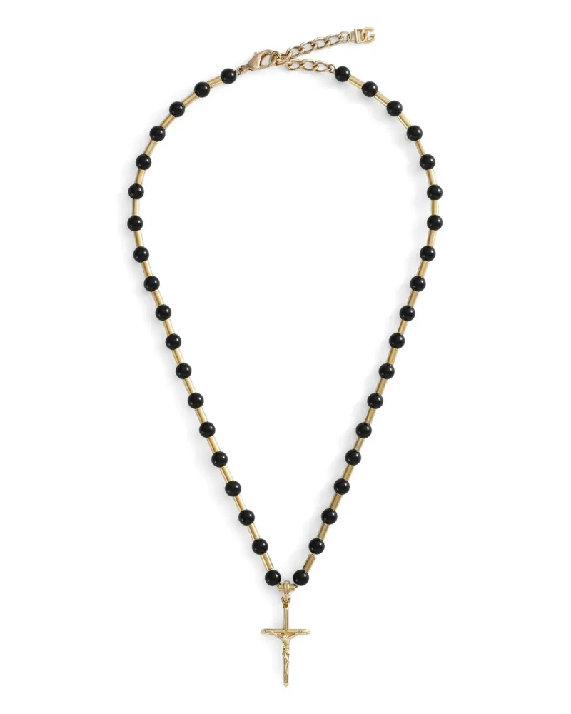 Dolce & Gabbana Vergoldete Halskette mit Kreuz Gold