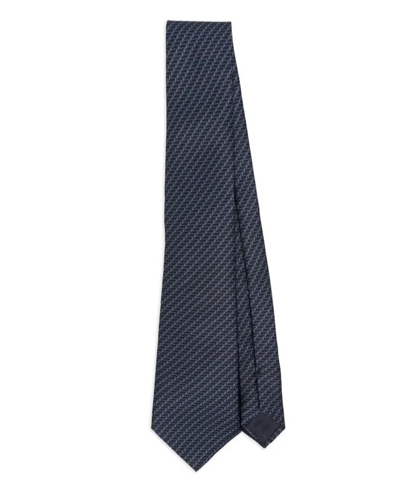 Giorgio Armani Geometrisch gemusterte Seidenkrawatte - Braun Braun