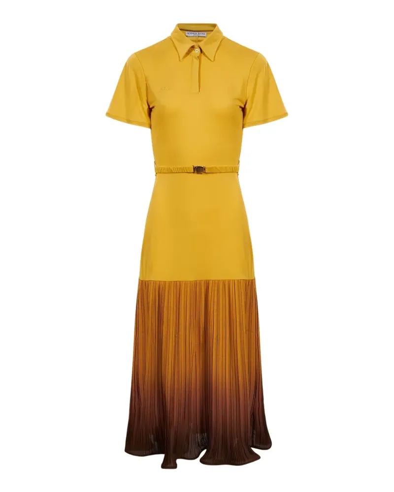 Rowen Rose Midikleid mit Poloshirtkragen und Ombré-Effekt - Gelb Gelb