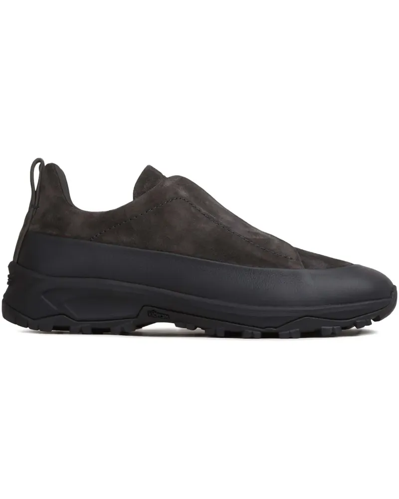 Ermenegildo Zegna leather panelled sneakers - Braun Braun