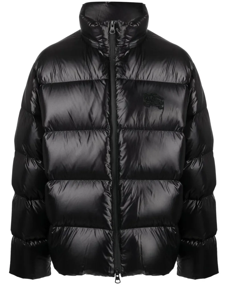 Burberry Gefütterte Jacke mit Ritteremblem - Schwarz Schwarz