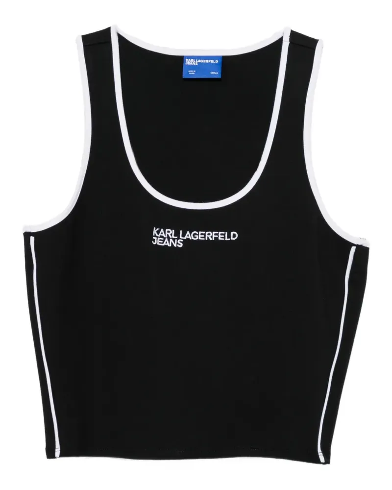 Karl Lagerfeld logo-print crop tank top - Schwarz Schwarz