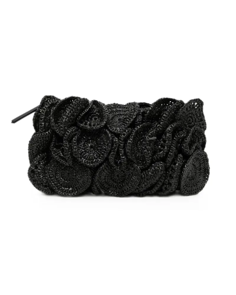 FARM Rio flower-effect clutch bag - Schwarz Schwarz