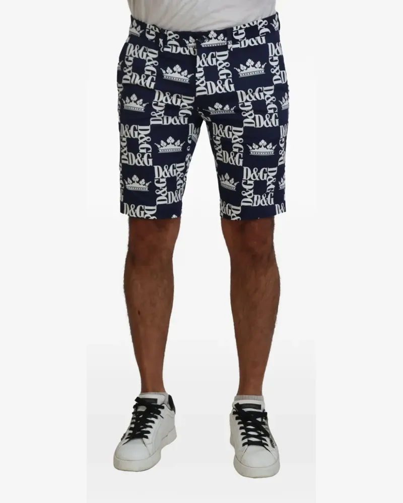 Dolce & Gabbana Badeshorts mit Kronen-Print - Blau Blau