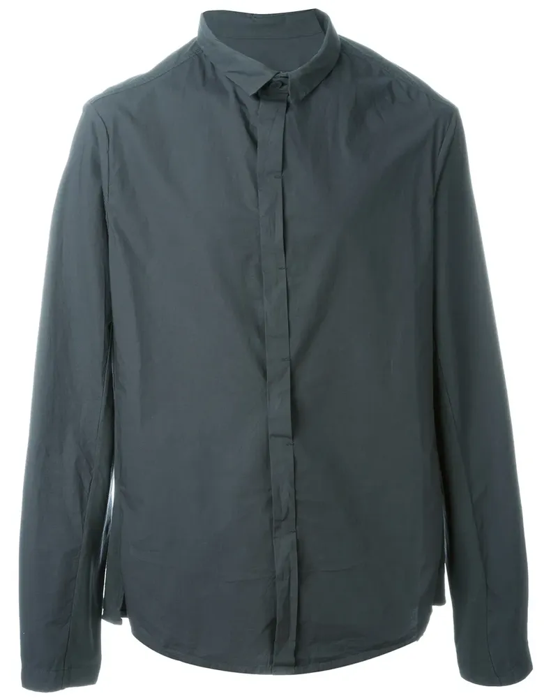 TRANSIT Klassisches Button-Down-Hemd - Grau Grau