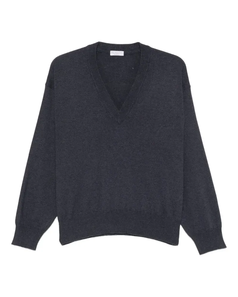 Brunello Cucinelli Pullover mit V-Ausschnitt - Blau Blau