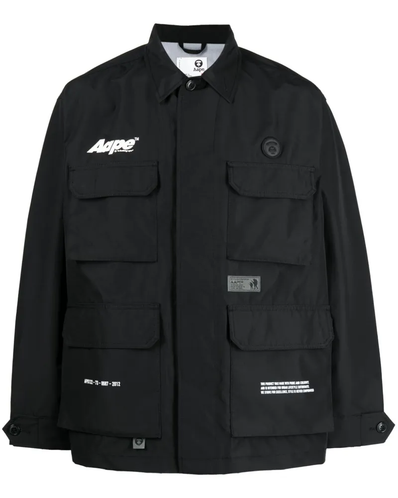 BAPE Jacke mit Logo-Print - Schwarz Schwarz
