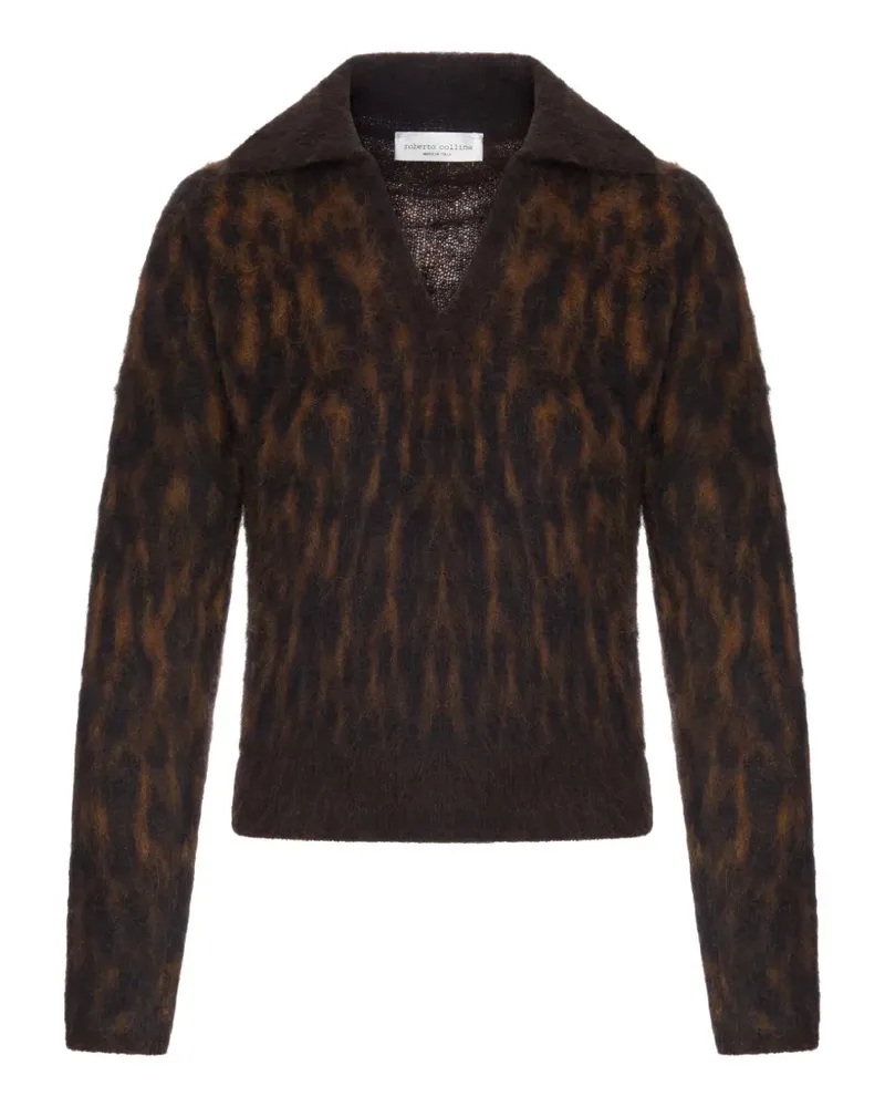 Roberto Collina Pullover mit Animal-Print - Braun Braun
