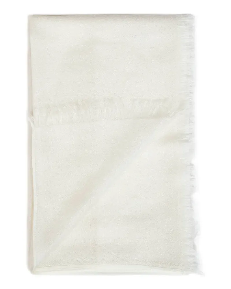 Brunello Cucinelli fringed rectangular scarf - Weiß Weiß