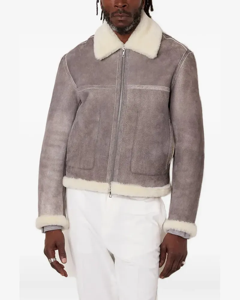 Officine Generale Isaac shearling jacket - Grau Grau