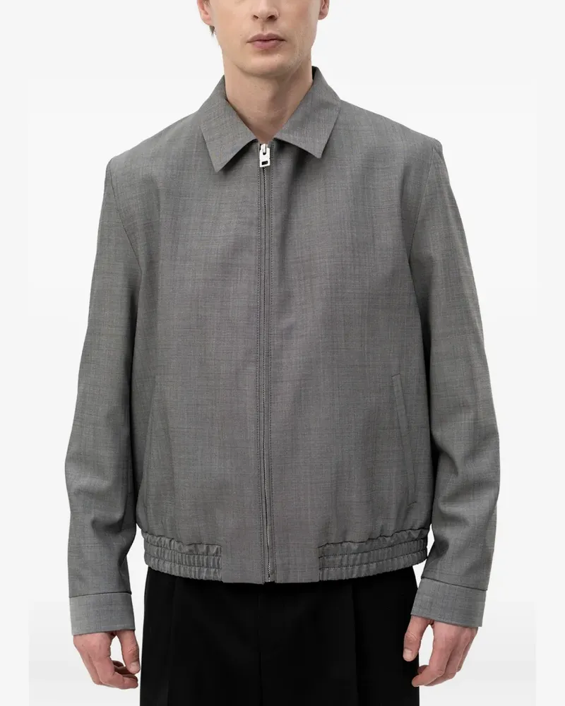 HUGO BOSS zip-up elasticated-hem jacket - Grau Grau