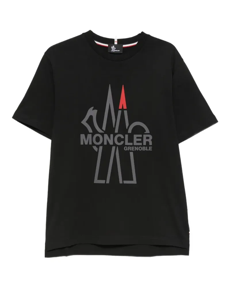 Moncler T-Shirt mit Logo-Print - Schwarz Schwarz