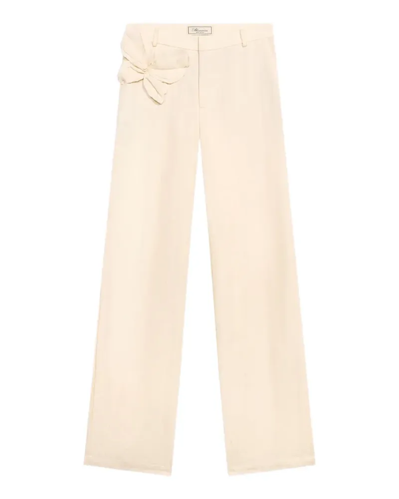Blumarine butterfly-appliqué trousers - Nude Nude