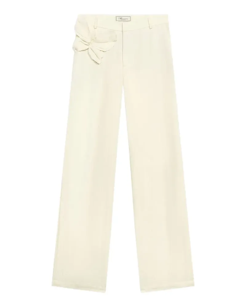 Blumarine butterfly-appliqué trousers - Nude Nude