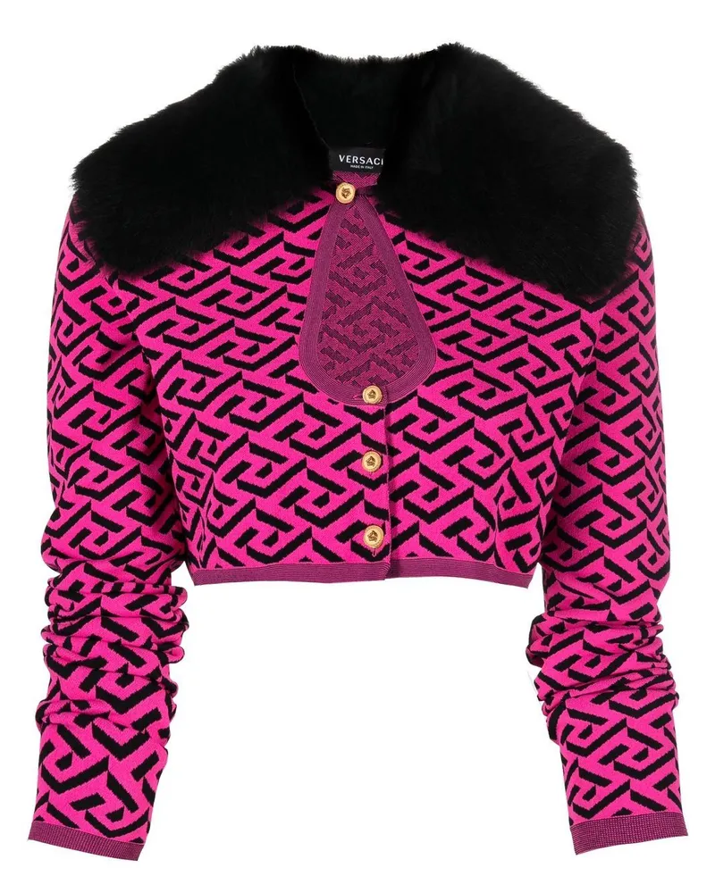 Versace Cropped-Cardigan mit Stickerei - Schwarz Schwarz