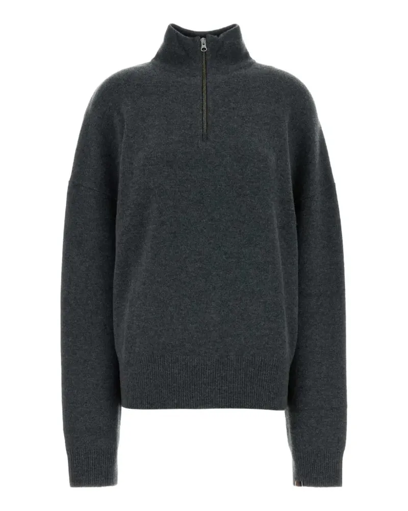 extreme cashmere n°235 Hike Pullover mit kurzem Reißverschluss - Grau Grau