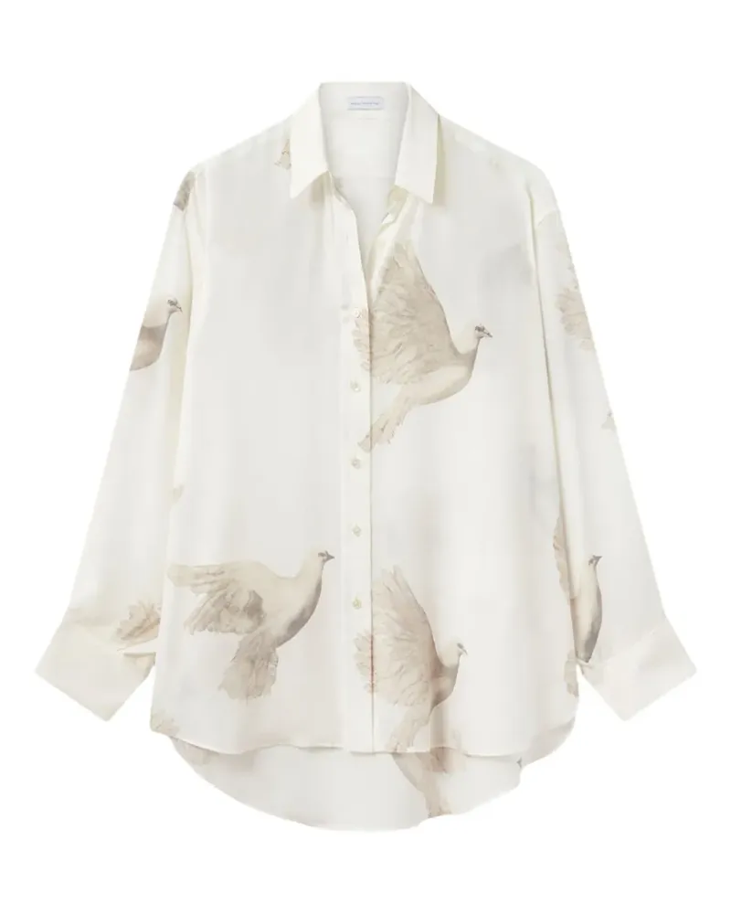 Stella McCartney Hemd mit Tauben-Print - Weiß Weiß