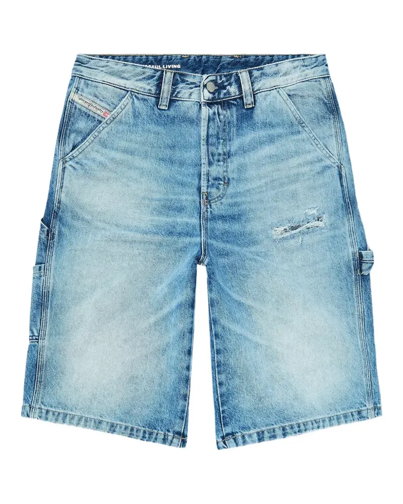Diesel distressed-finish cargo shorts - Blau Blau