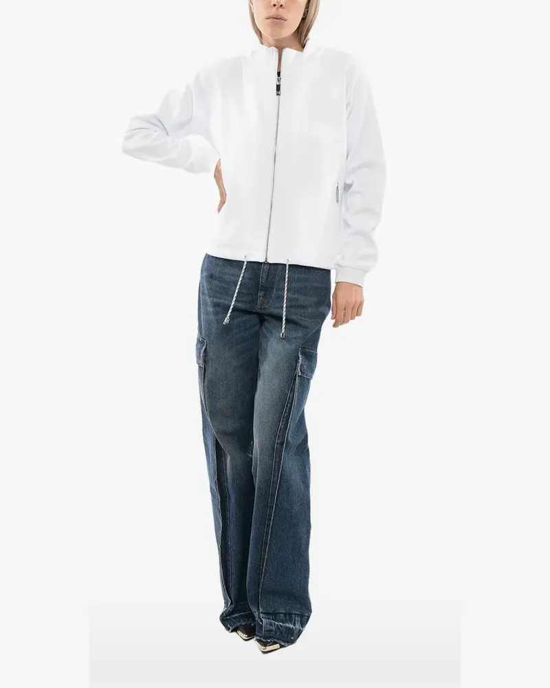John Richmond logo-embroidered drawstring sweatshirt - Weiß Weiß