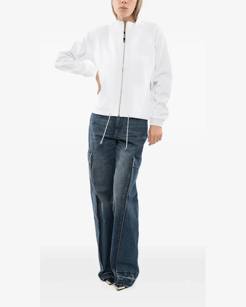 John Richmond logo-embroidered drawstring sweatshirt - Weiß Weiß