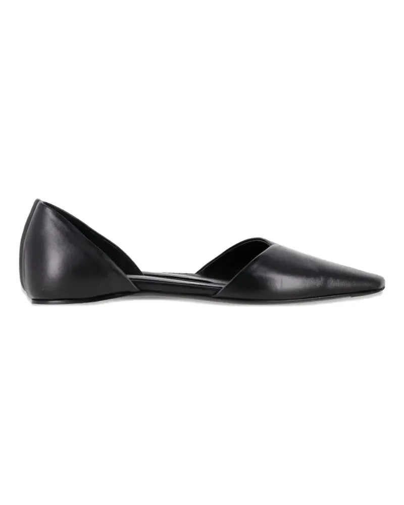 Totême Asymmetric D'Orsay leather ballet flats - Schwarz Schwarz