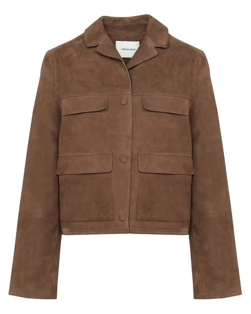 Yves Salomon Klassische Lederjacke - Braun Braun
