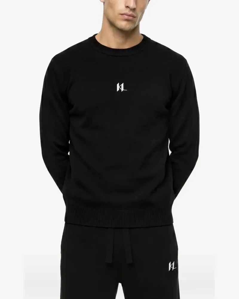 Karl Lagerfeld Top mit Logo-Stickerei - Schwarz Schwarz