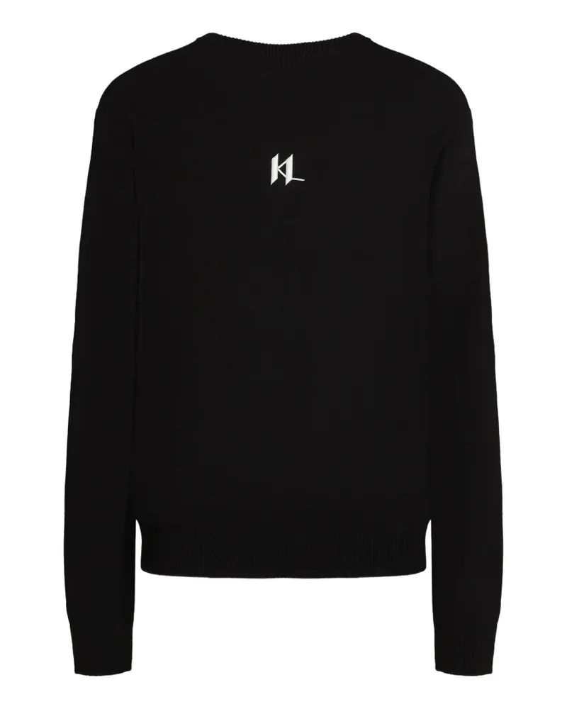 Karl Lagerfeld Top mit Logo-Stickerei - Schwarz Schwarz