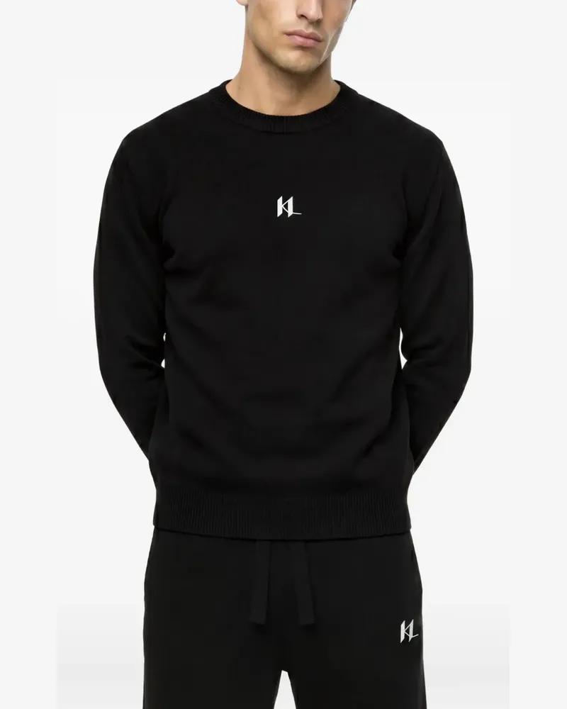 Karl Lagerfeld Top mit Logo-Stickerei - Schwarz Schwarz