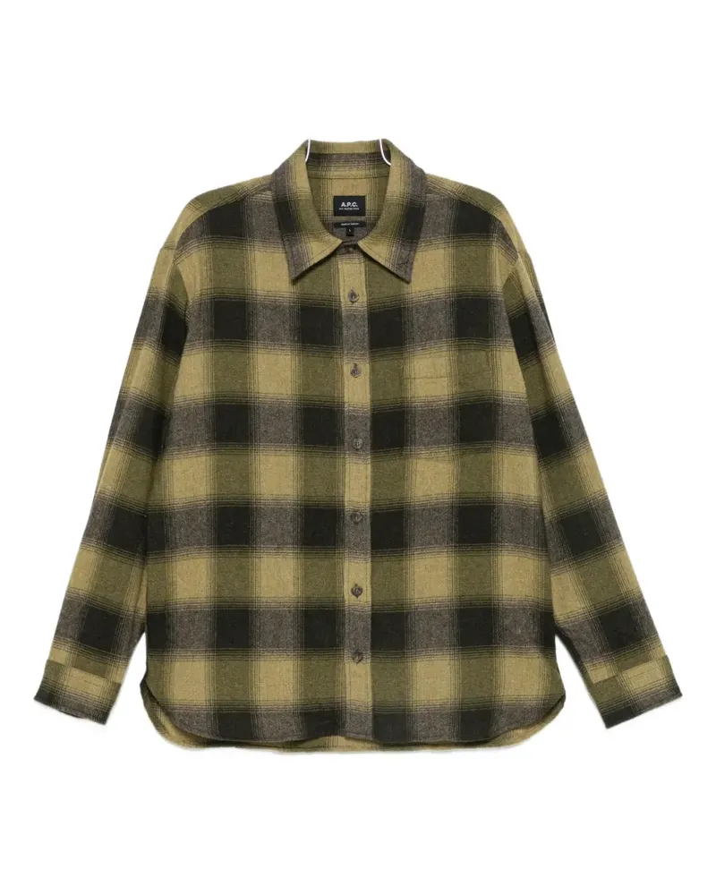A.P.C. check-pattern button-up shirt - Grün Grün
