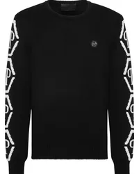 Philipp Plein Strickpullover mit Monogramm Schwarz