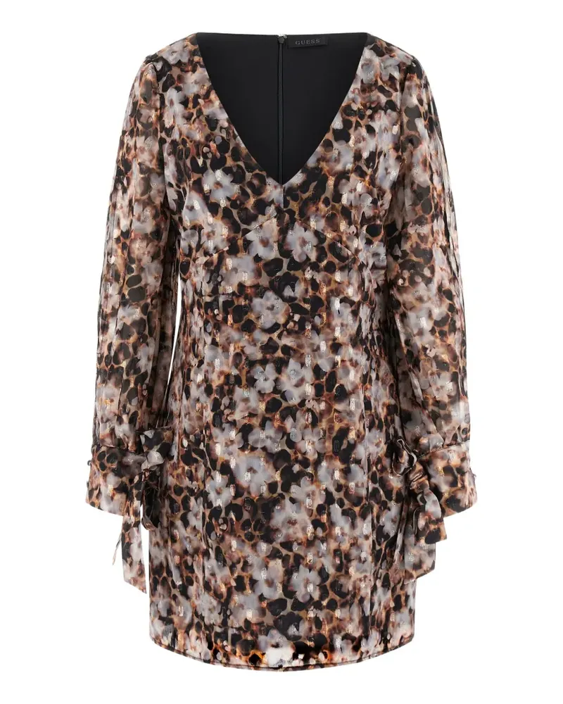 Guess Lenora Minikleid mit V-Ausschnitt - Braun Braun