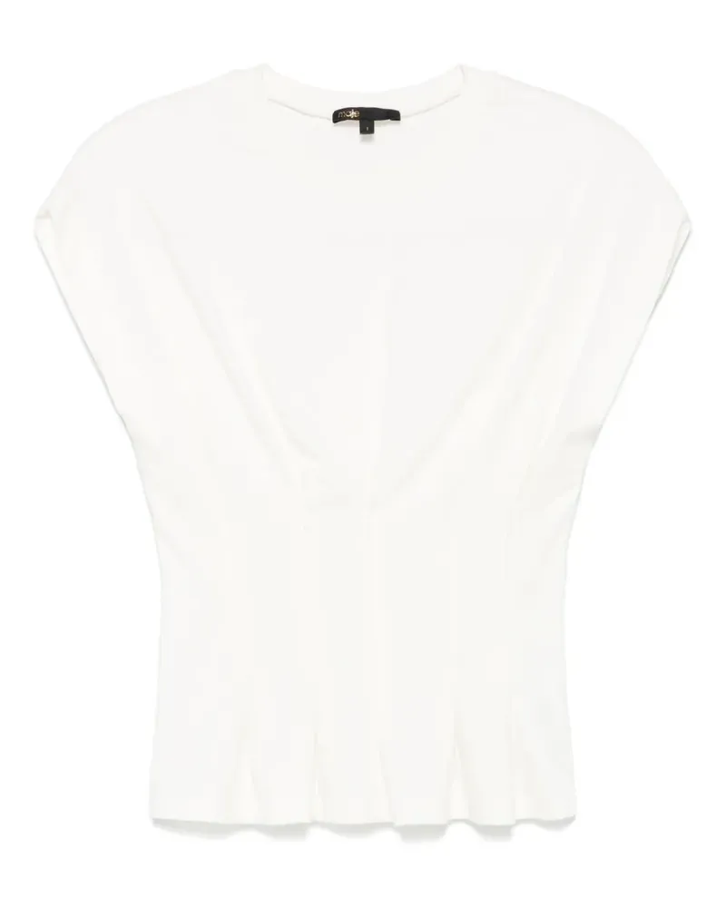 Maje T-Shirt mit Biesendetail - Weiß Weiß