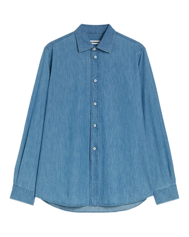 Jil Sander Hemd aus Baumwoll-Chambray - Blau Blau