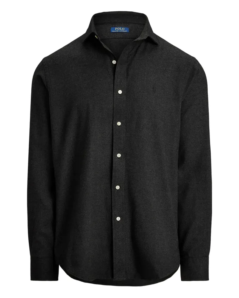 Ralph Lauren logo-embroidered long-sleeve shirt - Schwarz Schwarz