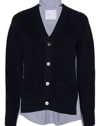 Sacai Cardigan mit Einsätzen Blau