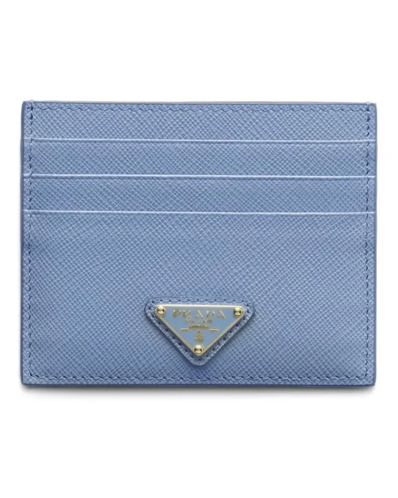 Prada Kartenetui mit Triangel-Logo - Blau Blau
