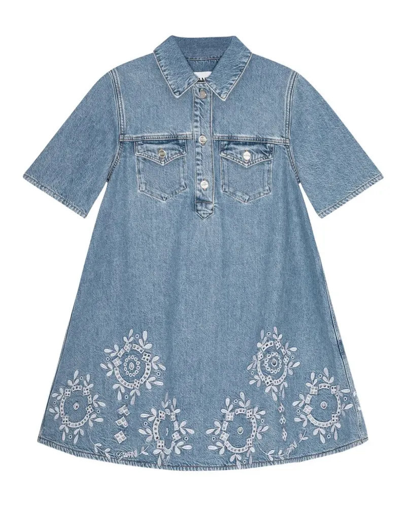 Ganni Besticktes Jeanskleid - Blau Blau