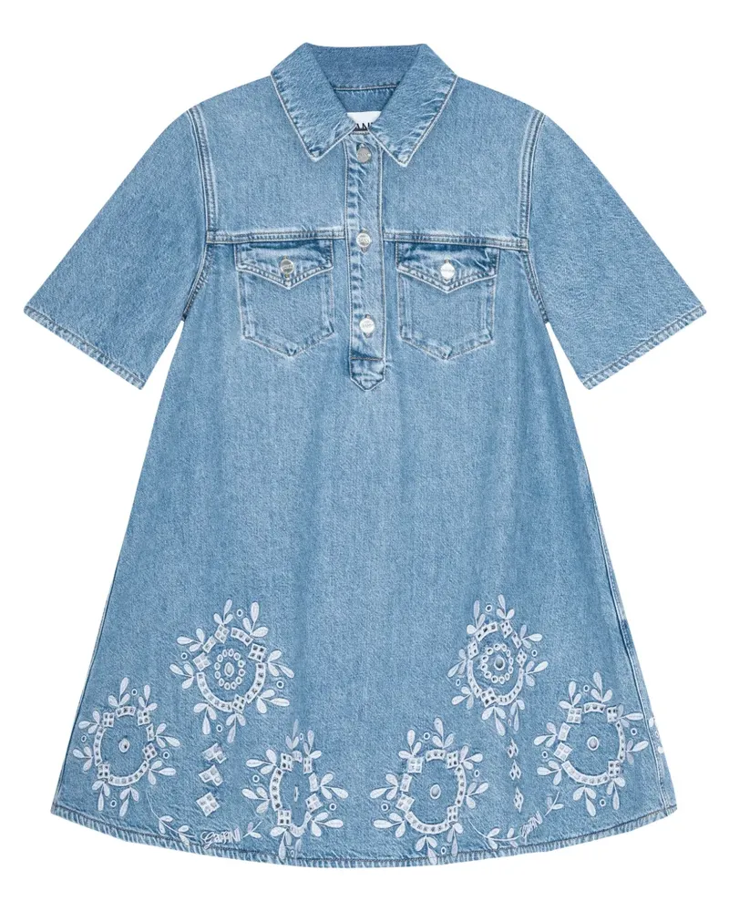 Ganni Besticktes Jeanskleid - Blau Blau