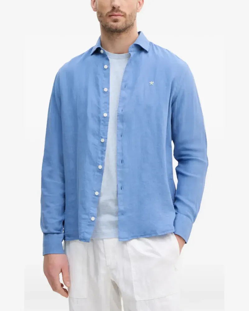 Hackett logo-embroidered shirt - Blau Blau