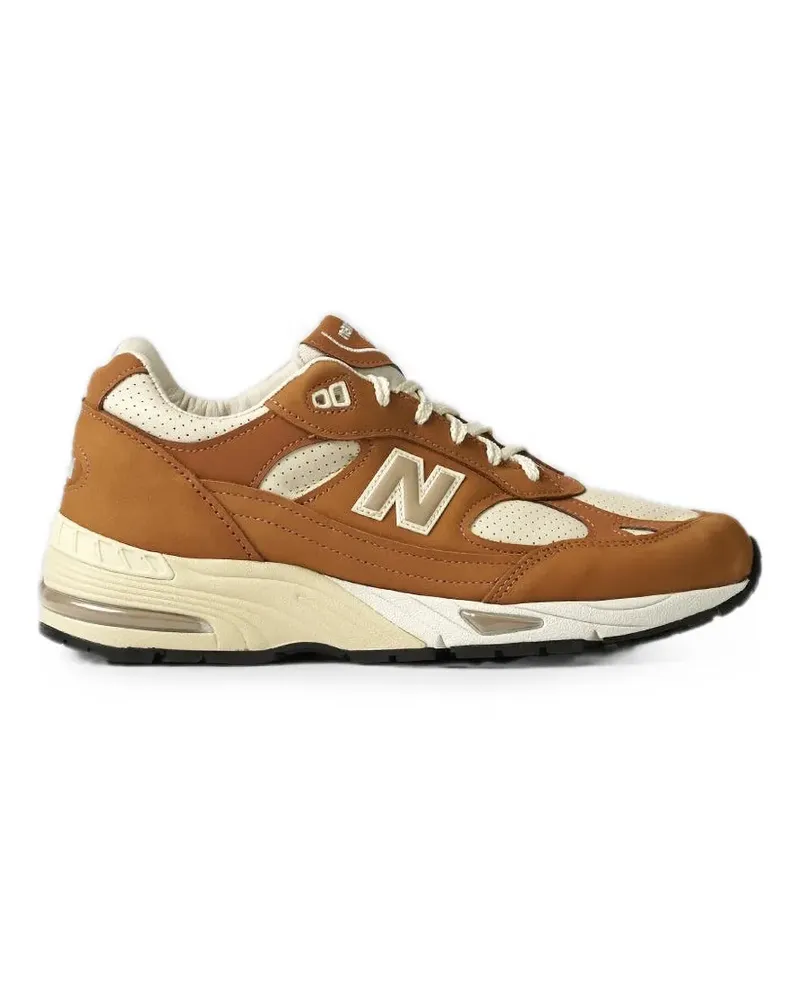 New Balance Made in UK 991v1 suede-panel sneakers - Braun Braun